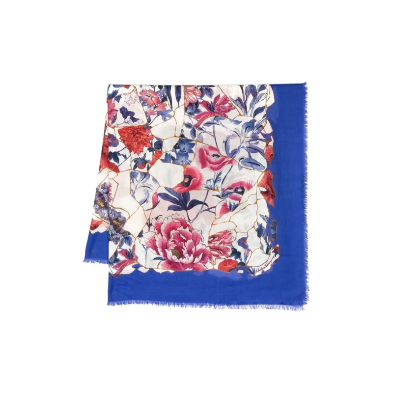 FERRAGAMO Kintsugi-print Cashmere Scarf-0