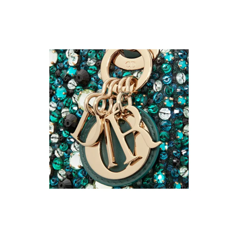 DIOR Lady Dior Embroidery Dior Bag Shoulder Bag Crossbody Bag Handbag Extra Mini Women's Pine Green-5