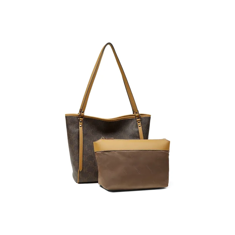 Teenmix PVC Tote Bag, Shopping Bag, Shoulder Bag Tubas Women's Mocha-1