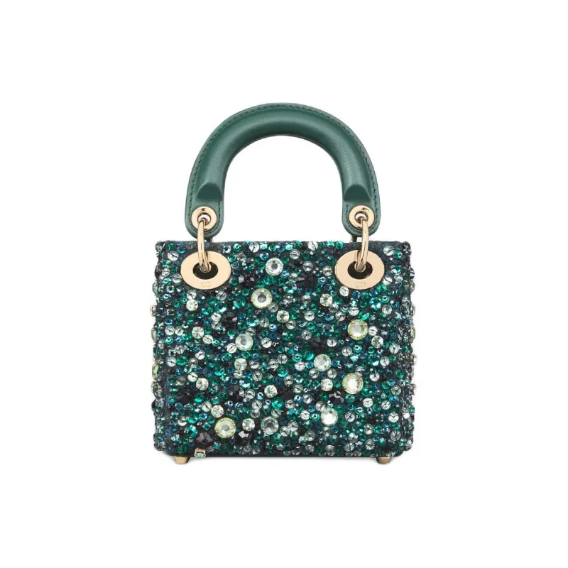 DIOR Lady Dior Embroidery Dior Bag Shoulder Bag Crossbody Bag Handbag Extra Mini Women's Pine Green-3