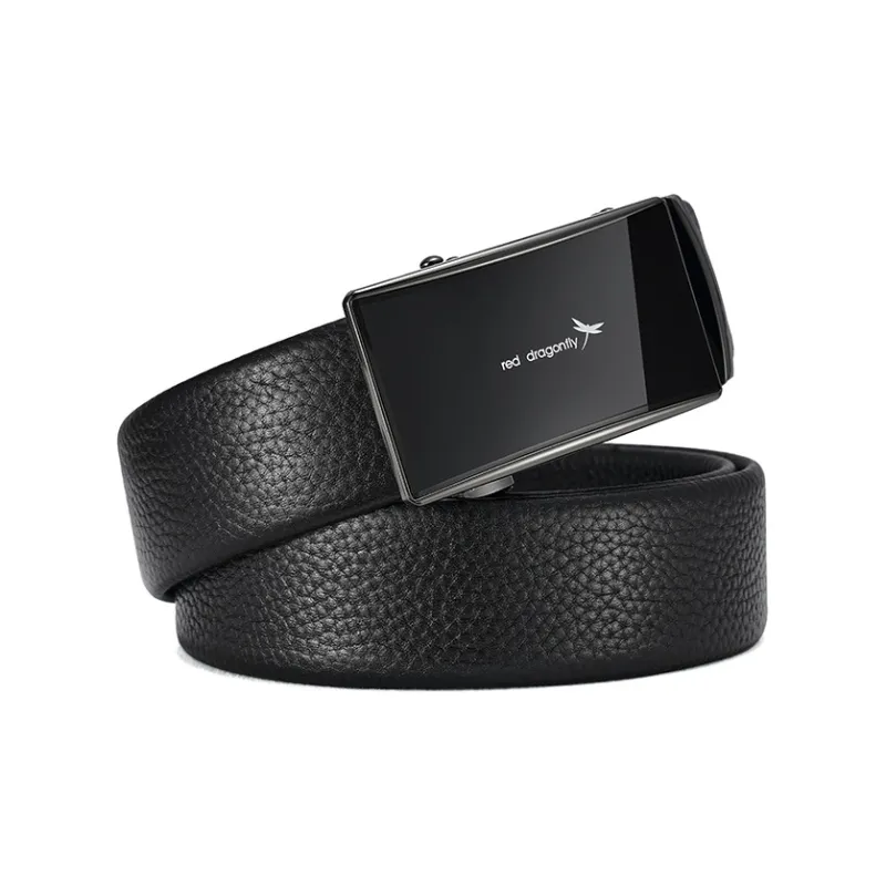 RED DRAGONFLY Cow Leather Trendy Versatile Trimmable Pants Belt Men's Width 3.5CM-3