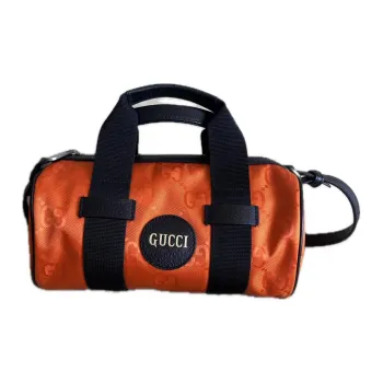 GUCCI Off The Grid Leather Boston Bag Crossbody Bag Small Size Men's Orange