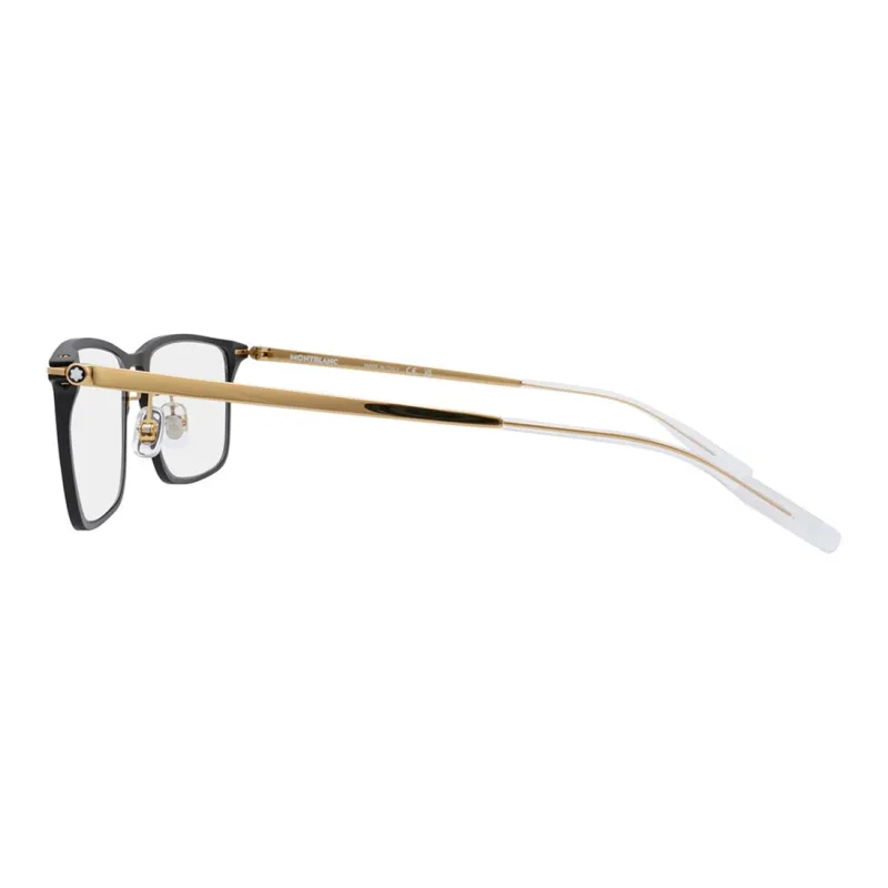 MONTBLANC Metal Square Eyeglass Frames Men's Black-3