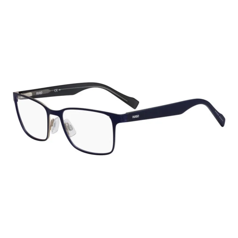 HUGO BOSS Steel Square Eyeglass Frames Men's Black-0