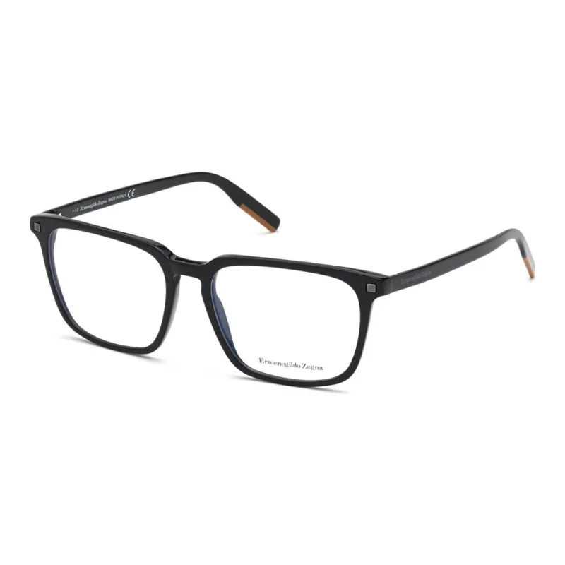 Zegna Plastic Square Eyeglass Frames Men's Black-0