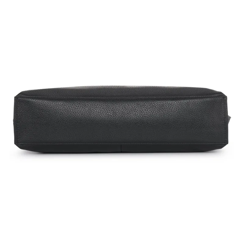Chrisdien Deny Cow Leather Briefcase Large Size Men's Black-5