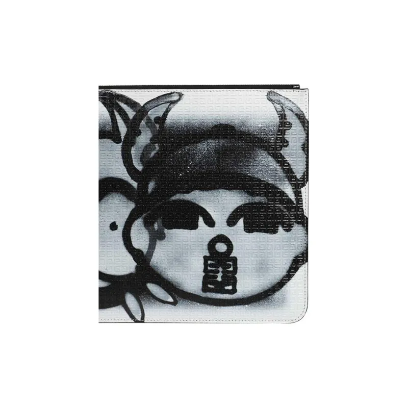 GIVENCHY Calfskin Clutch Large Size Men's Black/White-3