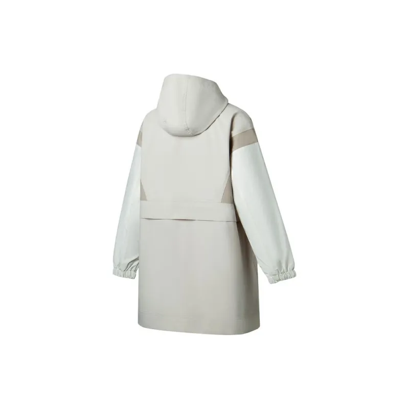 LiNing Fitness Series Trench Coat Women's Moonlight Gray Ivory-1