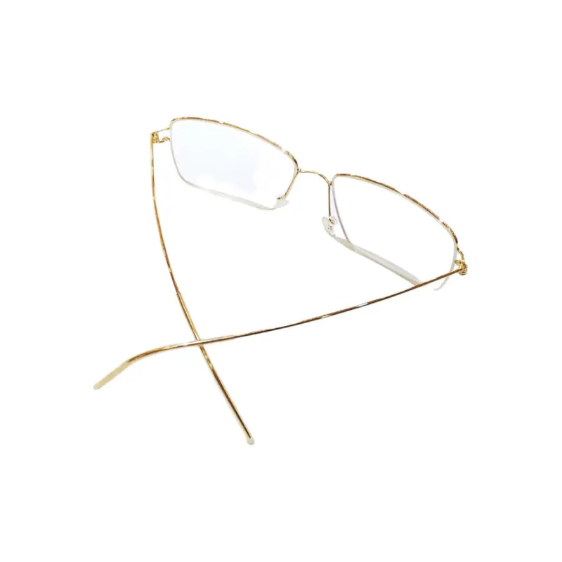 LINDBERG Square Eyeglass Frames Unisex Gold-1