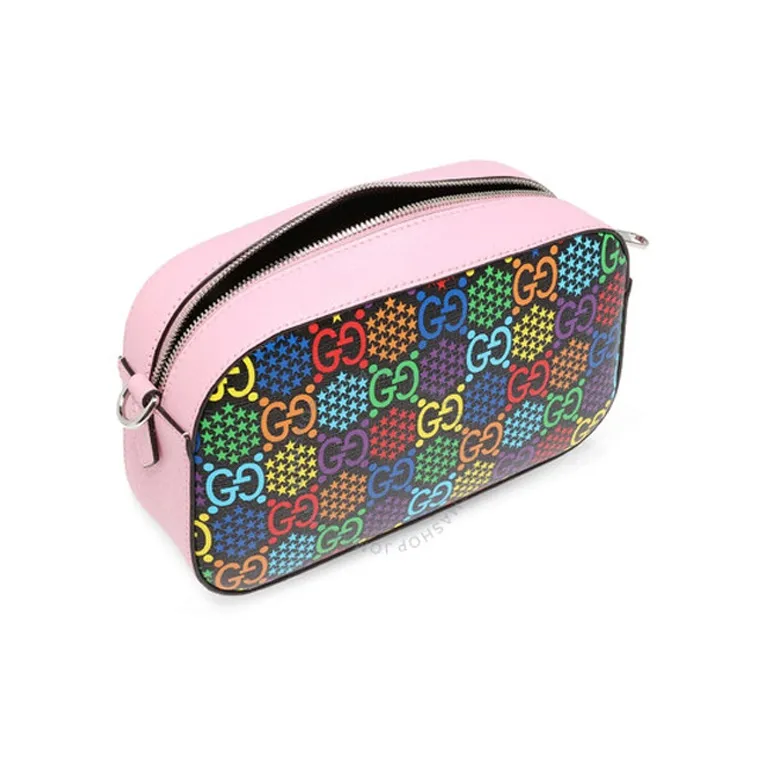 GUCCI Leather Camera Bag Shoulder Bag Crossbody Bag Small Size Women's Pink/Multicolor-2