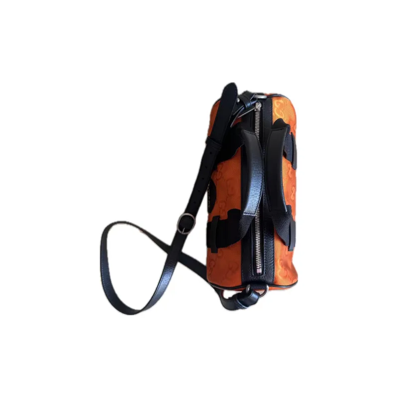 GUCCI Off The Grid Leather Boston Bag Crossbody Bag Small Size Men's Orange-5