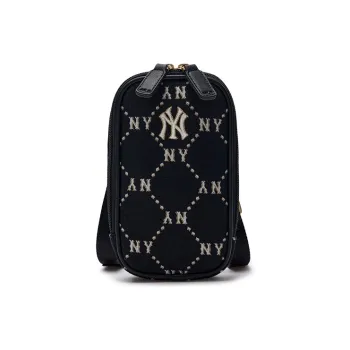 MLB Cotton With Polyester Cell Phone Pouch, Shoulder Bag, Crossbody Bag Regular Women's Black