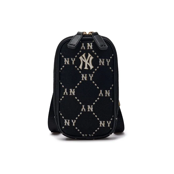 MLB Cotton With Polyester Cell Phone Pouch, Shoulder Bag, Crossbody Bag Regular Women's Black-0