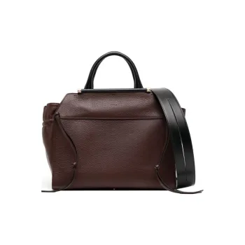 Chloe Calfskin Combined With Lambskin Portable Crossbody Bag Shoulder Bag Medium Size Women's Chocolate Brown