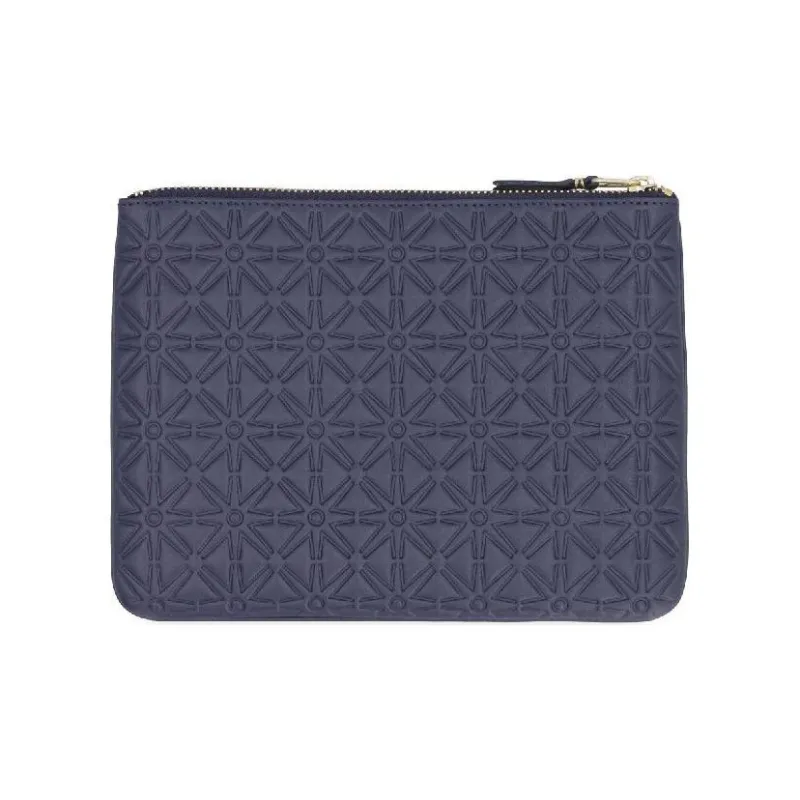 CDG Leather Clutch Regular Men's Marine Blue-1