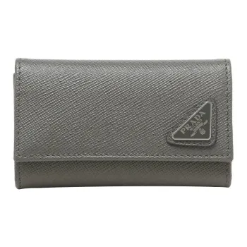PRADA Saffiano Leather Key Pouch Men's Gray