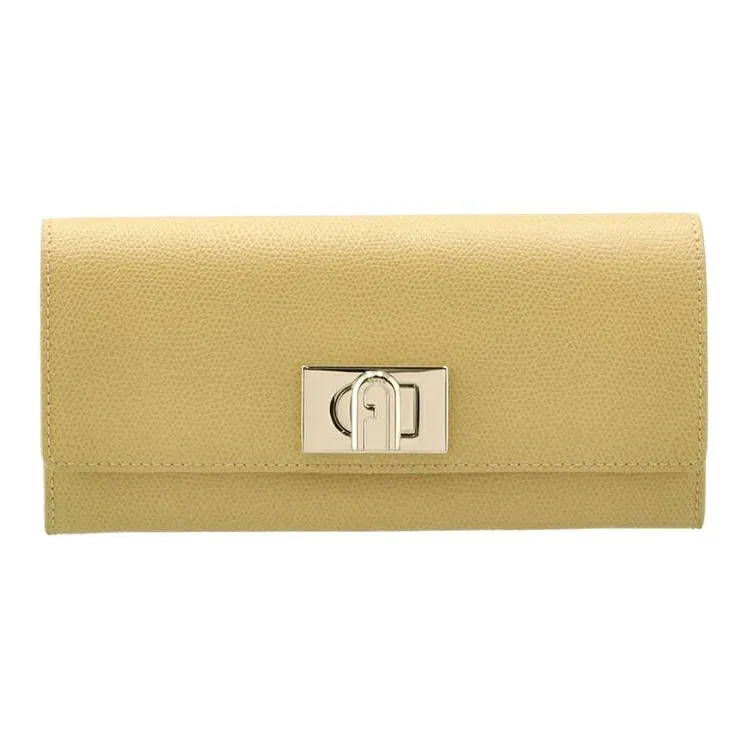Furla 1927 Collection Leather Wallet Women's Yellow-0