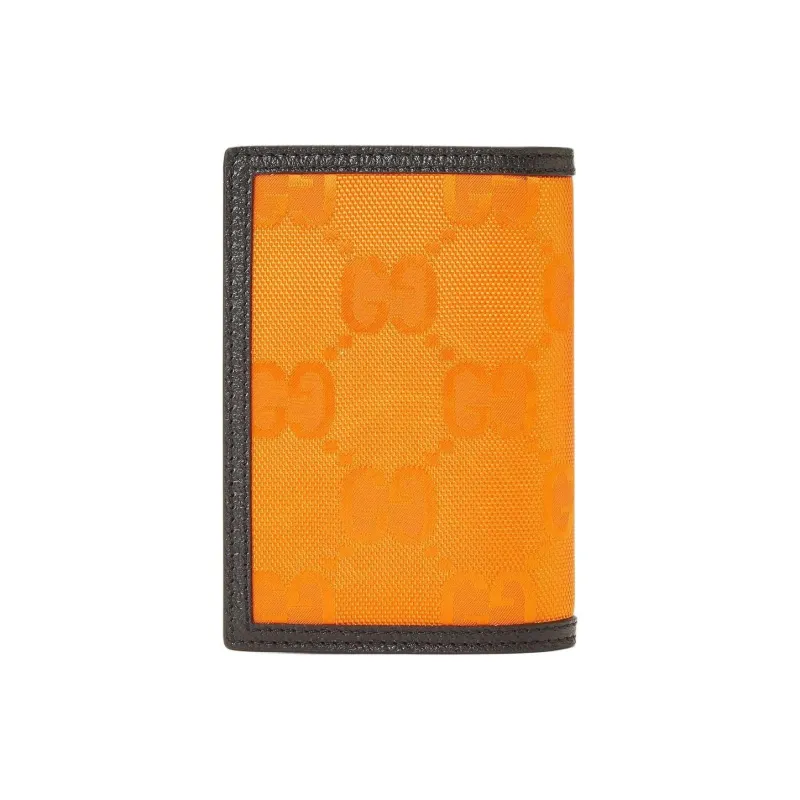 GUCCI Off The Grid Nylon Passport Holder, Wallet Regular Men's Orange & Black-2