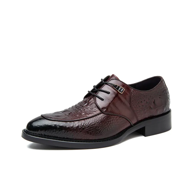 SHUPATE Dress Shoes Men Low Top Black/Burgundy-3