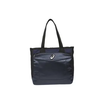 Asics Polyester With Synthetic Leather Handbag Shoulder Bag Unisex Marine Blue
