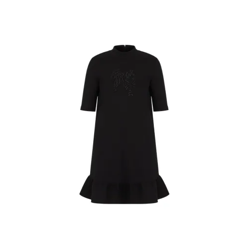 EMPORIO ARMANI Short-Sleeved Dresses Women's Black