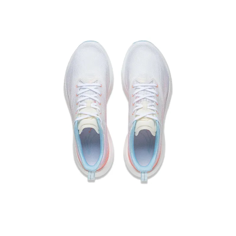 LiNing Super Light 21 Cushioning Anti-Slip Wear-Resistant Breathability Low-Top Running Shoes Women's White Orange-3
