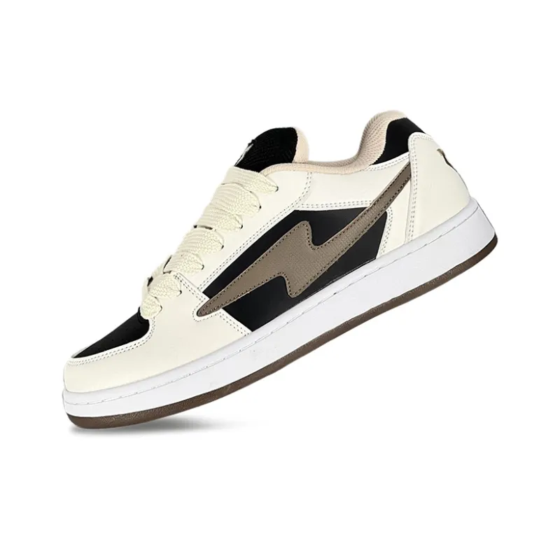 LuzaoT SUPER DRAG Lightning Puffy Shoes Skateboard Shoes Unisex Beige Black-2