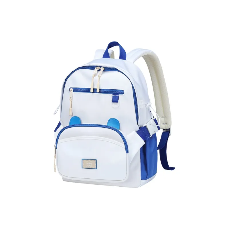 V.NINE Fabric Graduation Travel Backpack Large Size Unisex Blueberry/Coconut Milk White-9