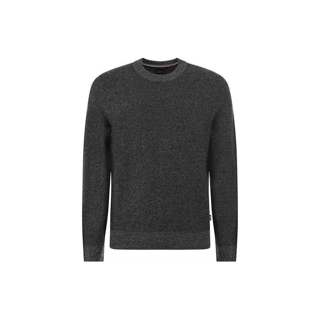 Hugo Boss Men's Charcoal selling Chevron Cable Knit Sweater