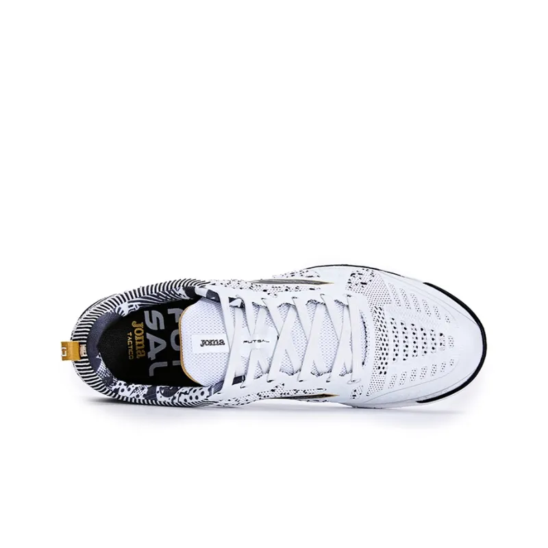 Joma IC/IN Anti Slip Wear Resistant Soccer Shoes Men's White Black-3