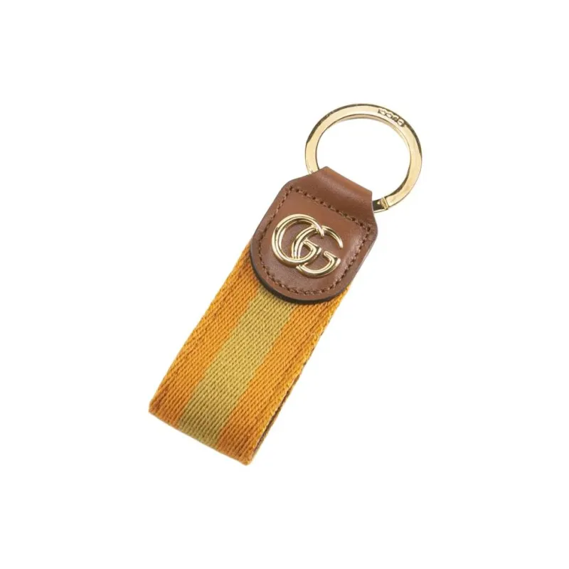 GUCCI Ophidia Canvas With Leather Key Ring Bag Accessories Unisex Orange-0