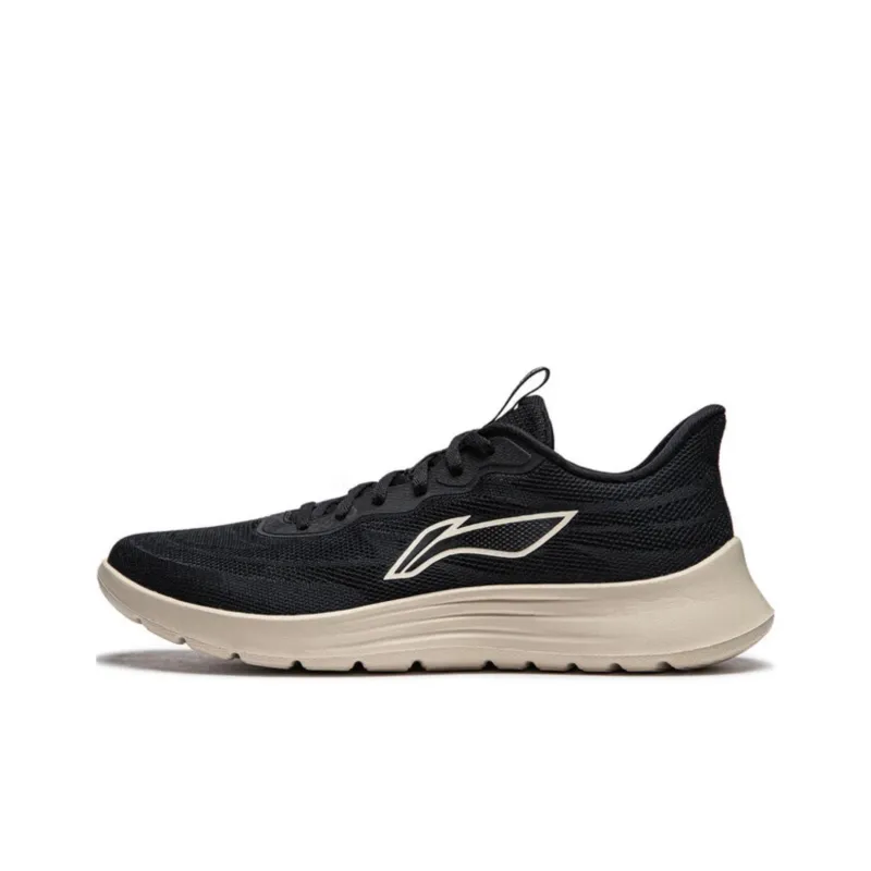 LiNing Light String Cushioning Abrasion Resistant Slip Resistant Lightweight Low Top Running Shoes Men's Black-0