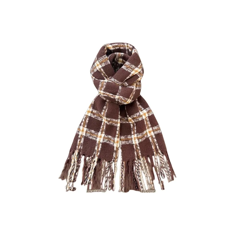 EEEENO Wool Blend Knit Scarves Unisex-2