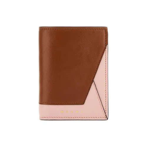 MARNI Calfskin Wallet Women's Brown & Pink