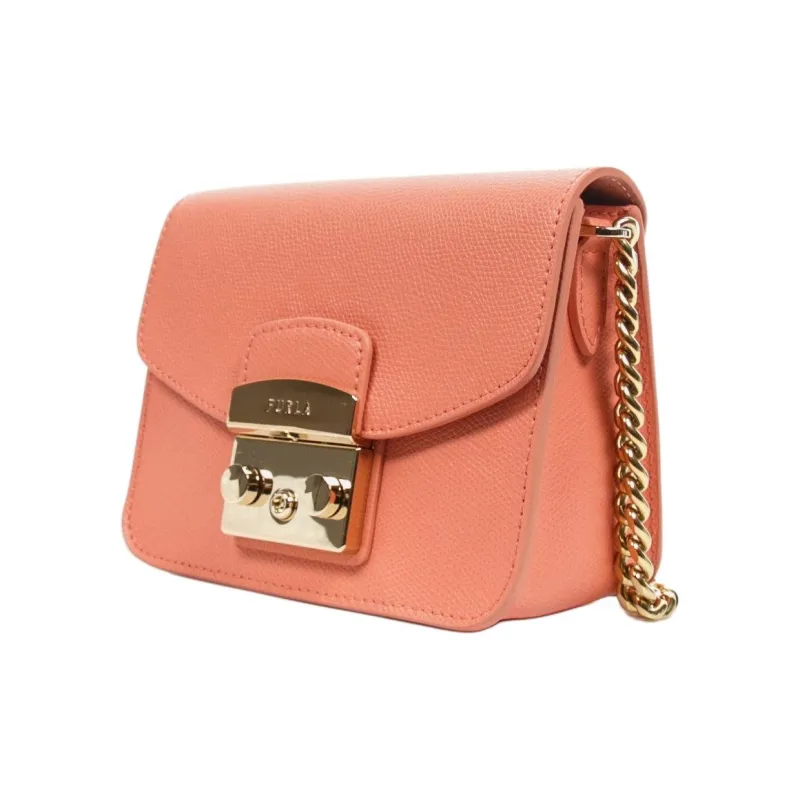 Furla Metropolis Collection Leather Shoulder Bag, Crossbody Bag Mini Women's Pink-1