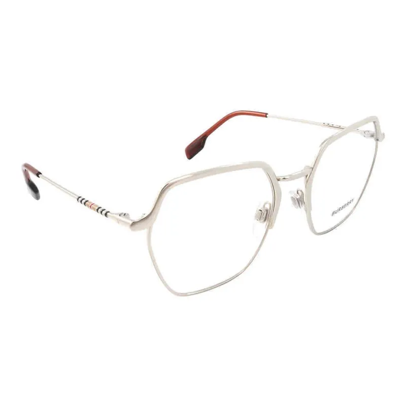 Burberry Metal Irregular Shape Eyeglass Frames Women's Gold-1