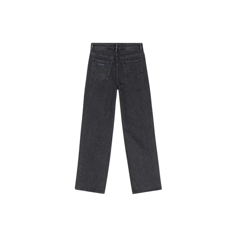 GANNI Washed Black Izey Drawstring Jeans Jeans Women's Dark Gray-1