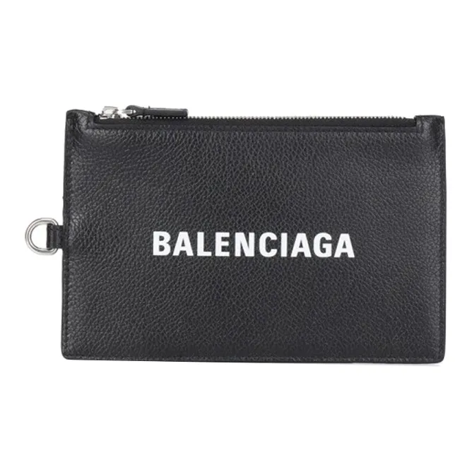 Balenciaga Cow Leather Wallet Unisex Black-0