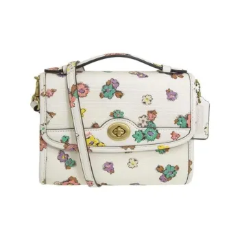 COACH Canvas Crossbody One Shoulder Handbag Women's Chalk White