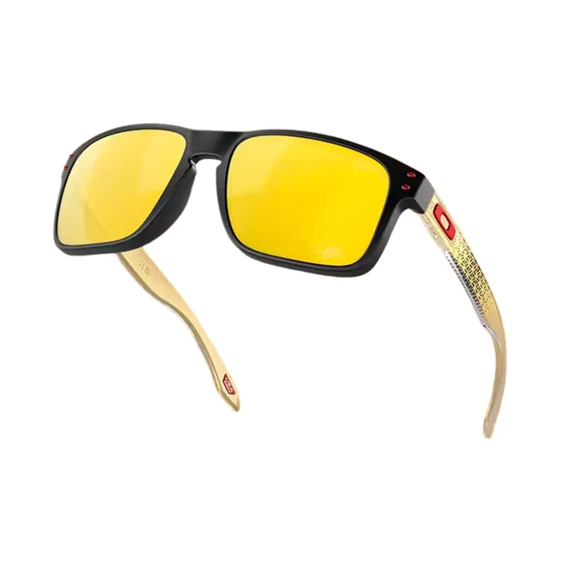 Oakley TR/Memory Plastic Irregular Shape Sunglasses Unisex Gold-4