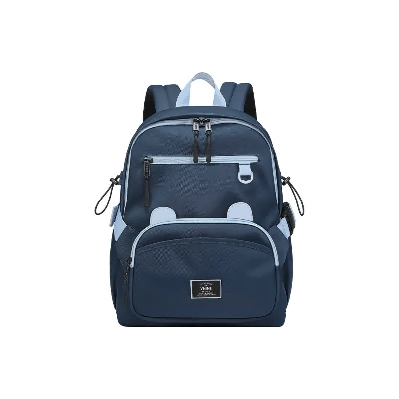 V.NINE Fabric Graduation Travel Backpack Large Size Unisex Blueberry/Coconut Milk White-3