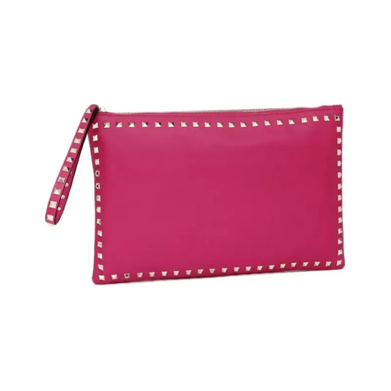 Valentino Leather Clutch Women's Disco Pink-2