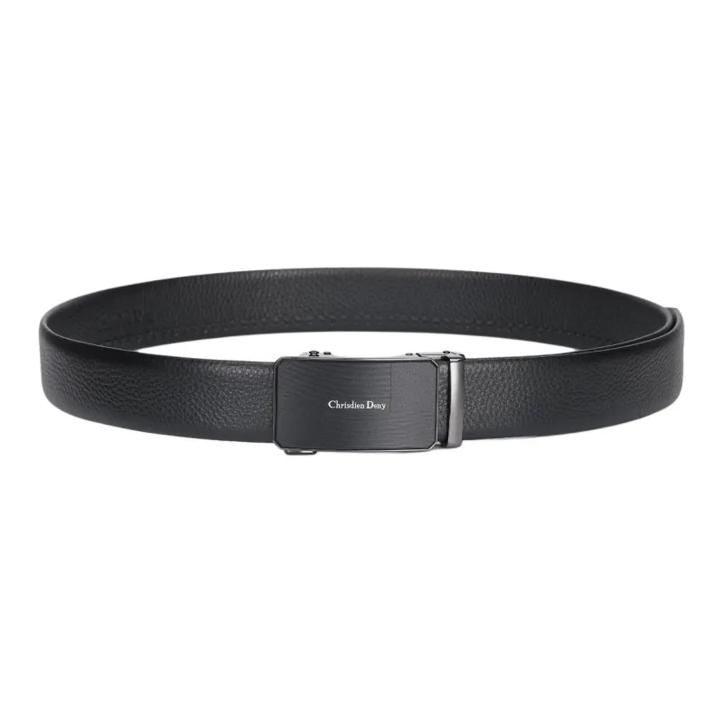 Chrisdien Deny High Quality Business Automatic Buckle Casual Commute Belt Men's Black Width  3.8cm-3