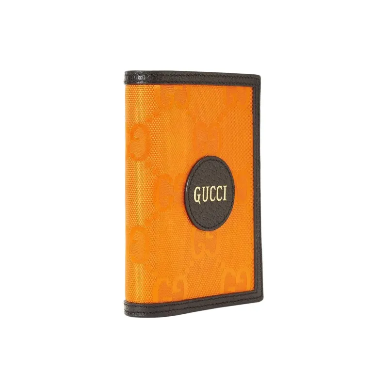 GUCCI Off The Grid Nylon Passport Holder, Wallet Regular Men's Orange & Black-1