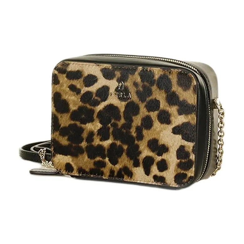 Furla Leather Portable Crossbody Bag Shoulder Bag Women's Yellow & Black-3