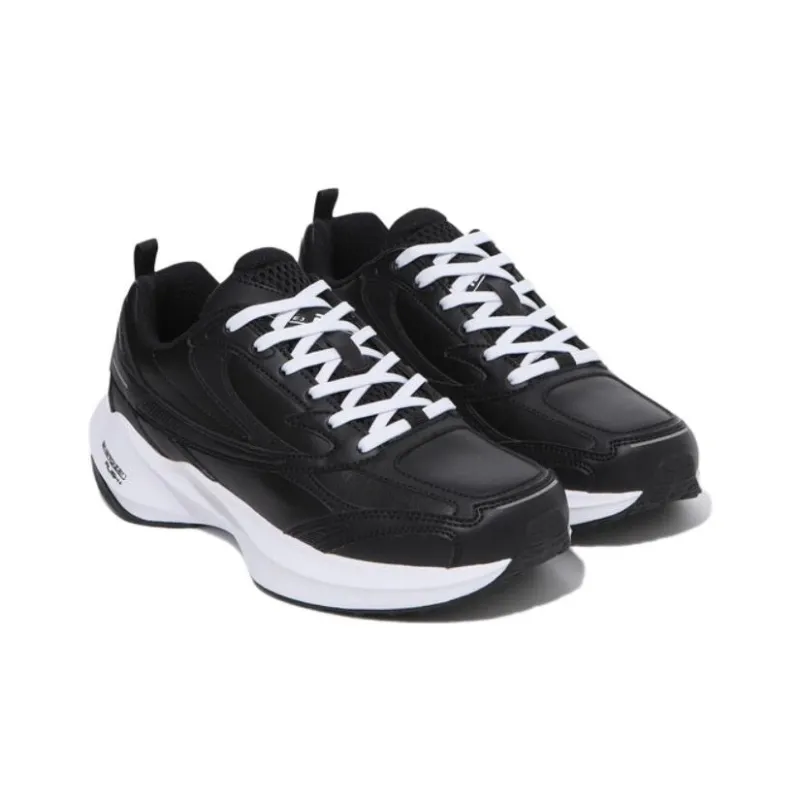 FILA Slip Resistant Low Top Running Shoes Unisex Black White-2