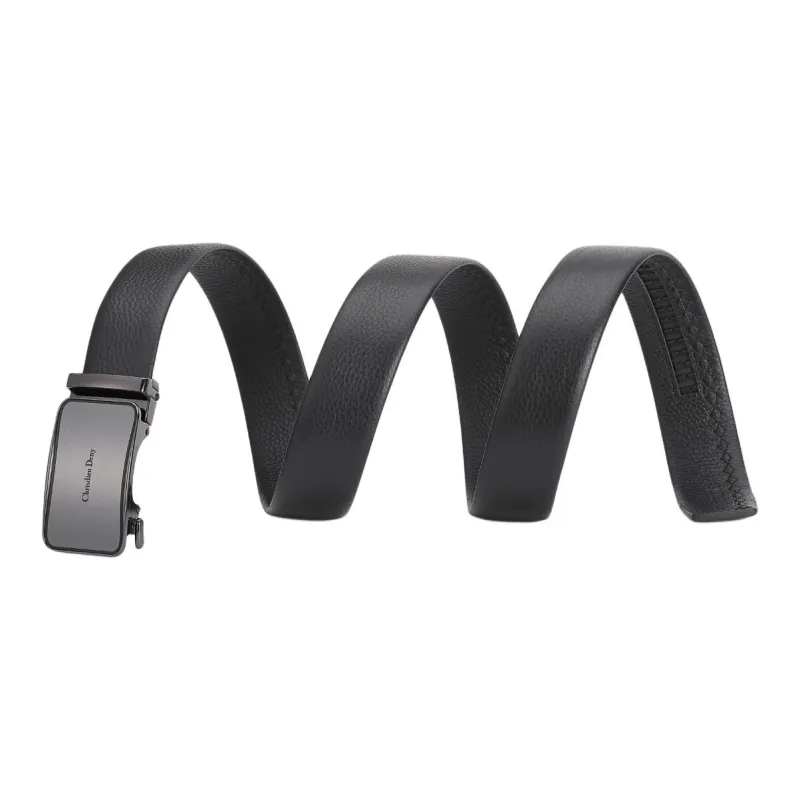 Chrisdien Deny High Quality Wear Resistant Business Automatic Buckle Belt Men's Black Width  3.5cm-2