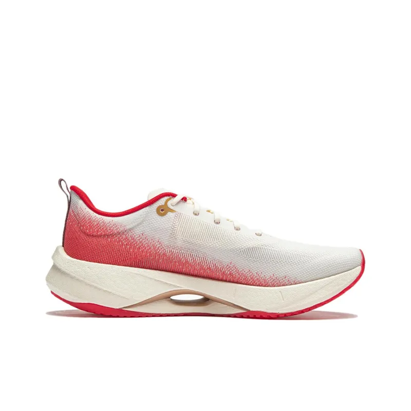 LiNing Super Light 21 Cushioning Anti Slip Wear Resistant Breathability Low Top Running Shoes Women's White Red-1