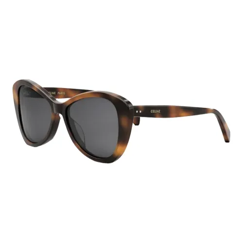 CELINE Irregular Shape Sunglasses Unisex Tortoiseshell