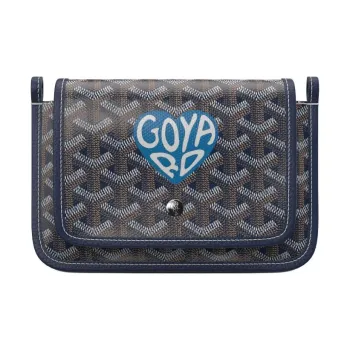 GOYARD Canvas With Leather Envelope Bag Crossbody Bag Shoulder Bag Unisex Dark Blue Patchwork Blue Small Heart
